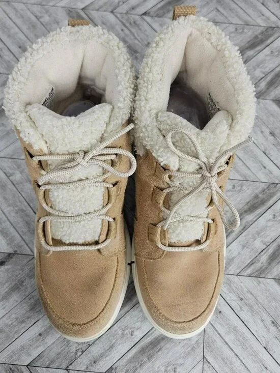 Sorel Womens 9 NL4451-262 Cozy Suede Winter Boots Sherpa Lined Booties Beige - Picture 2 of 15